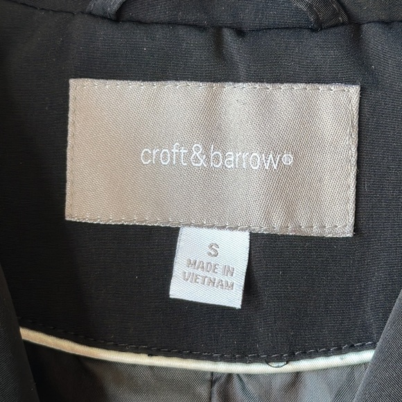 Croft & Barrow Black Short Trench Coat Size Small - Picture 9 of 15